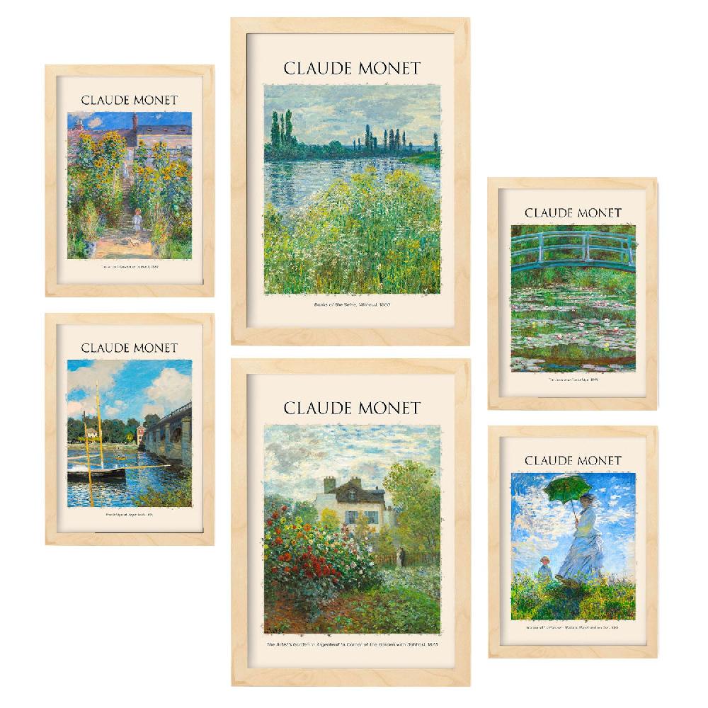 nacnic Conjunto de 6 láminas de Monet 2 de Galería del Pintor 2025