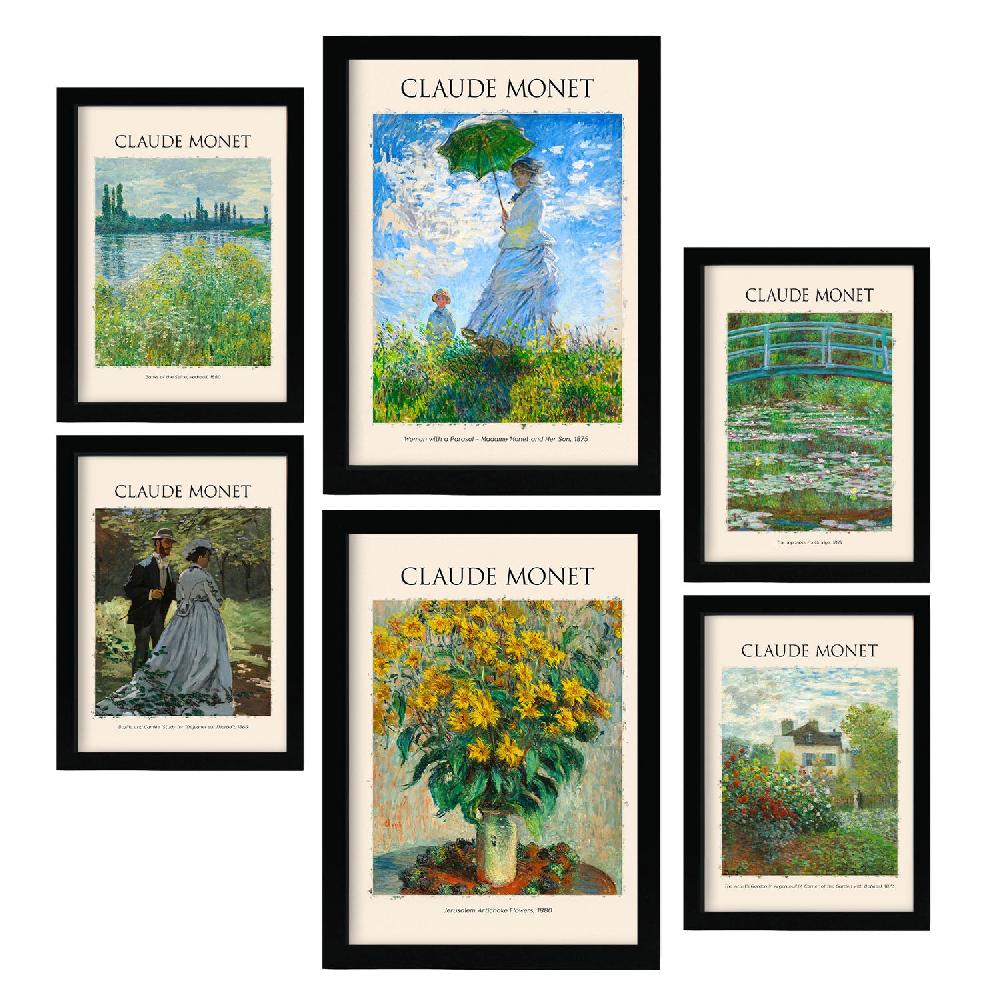 nacnic Set de 6 Láminas Monet