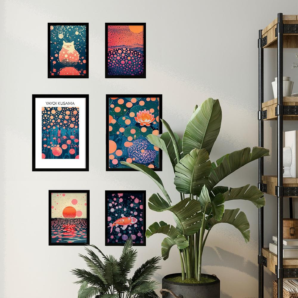 nacnic Póster Yayoi Kusama Atardecer Acuático Multicolor En oferta
