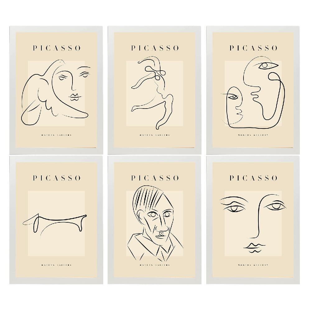 nacnic Nacnic Set de 6 Láminas Decorativas Picasso Colección Miradas Estilo Galería de Arte Moderno Rebajas de fábrica