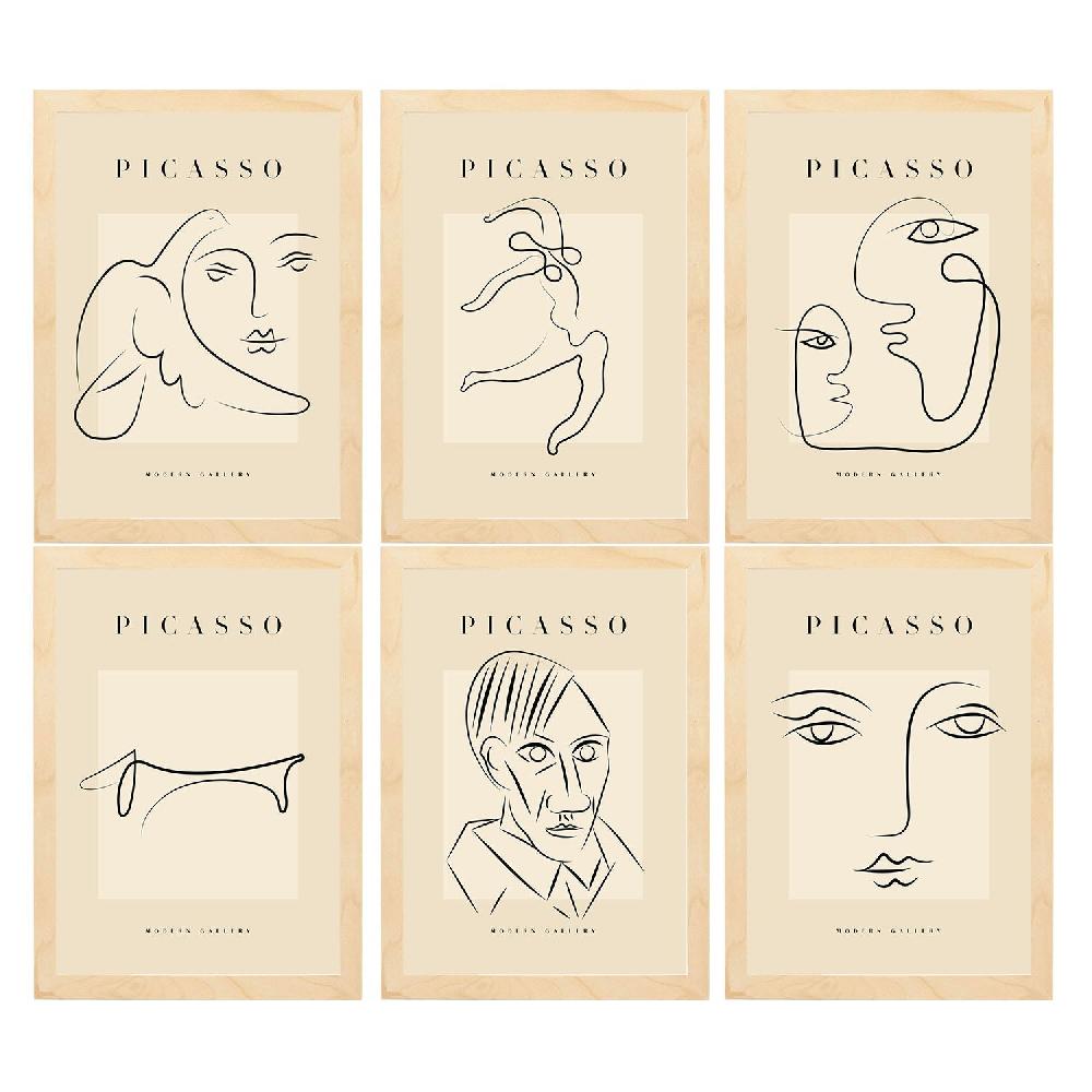 nacnic Nacnic Set de 6 Láminas Decorativas Picasso Colección Miradas Estilo Galería de Arte Moderno Rebajas de fábrica