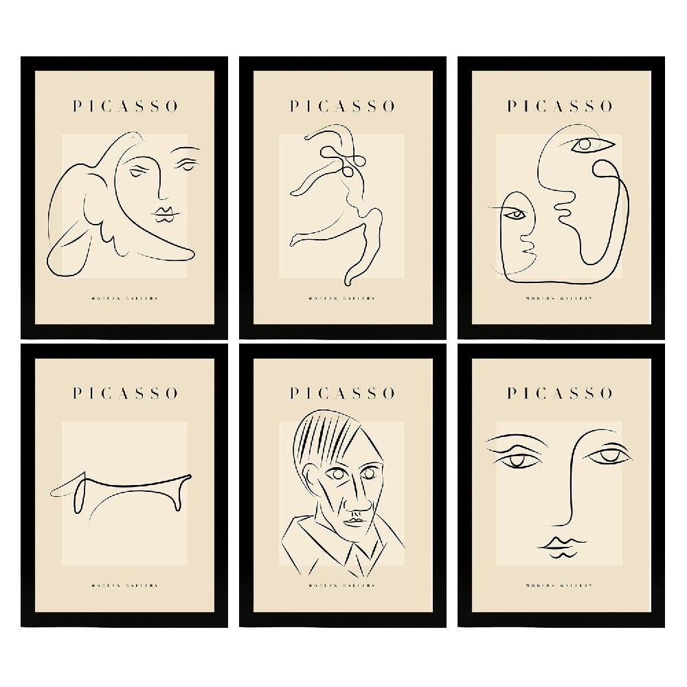 nacnic Nacnic Set de 6 Láminas Decorativas Picasso Colección Miradas Estilo Galería de Arte Moderno Rebajas de fábrica