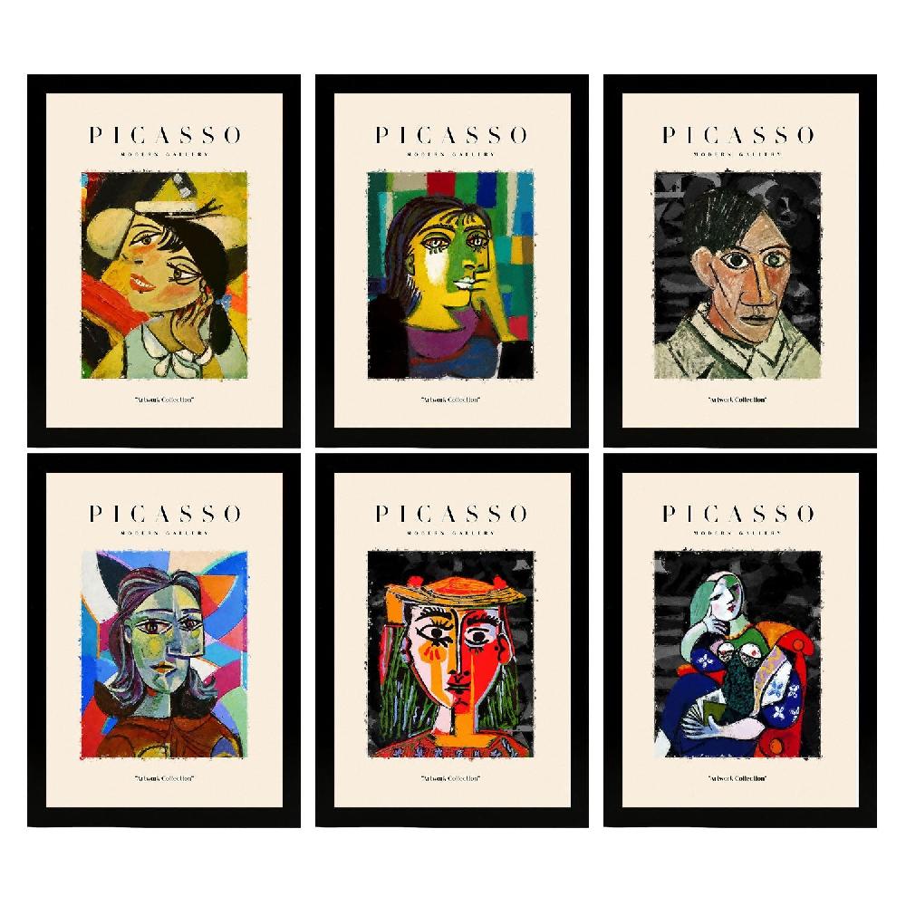 nacnic Conjunto de 6 Láminas Decorativas Picasso Modelo Oscuro Nacnic Tienda