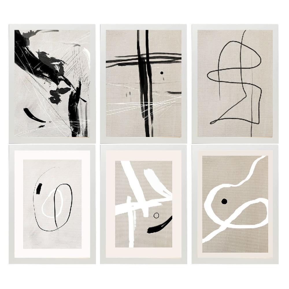 nacnic Nacnic Set de 6 Láminas Artísticas del Pintor Franz Kline para Decoración de Interiores Oferta especial