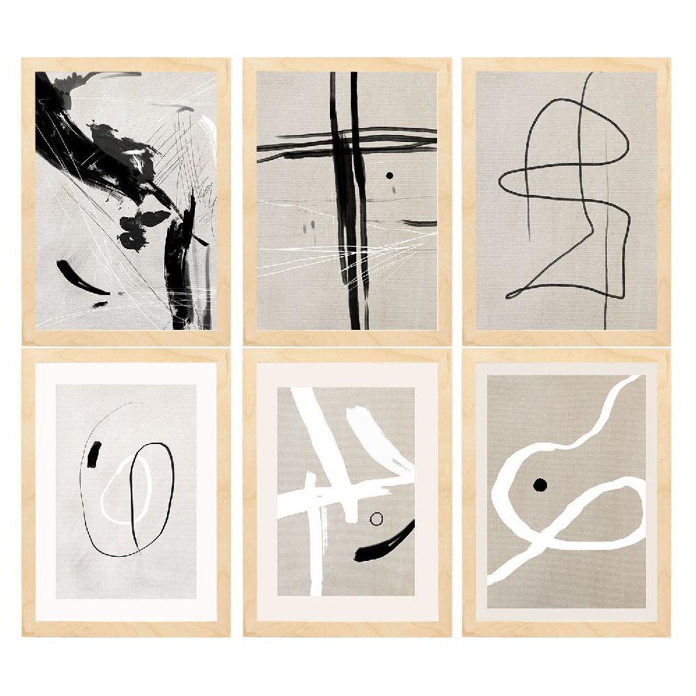 nacnic Nacnic Set de 6 Láminas Artísticas del Pintor Franz Kline para Decoración de Interiores Oferta especial
