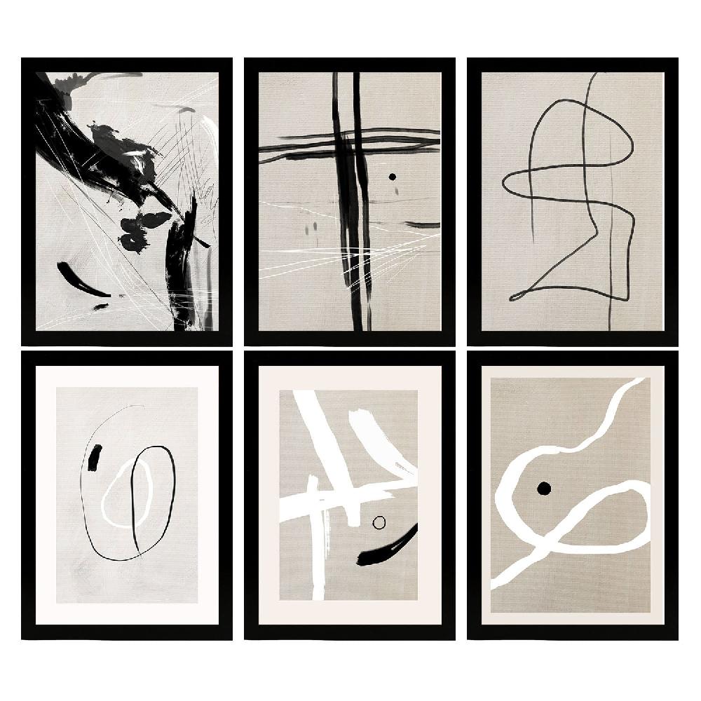 nacnic Nacnic Set de 6 Láminas Artísticas del Pintor Franz Kline para Decoración de Interiores Oferta especial