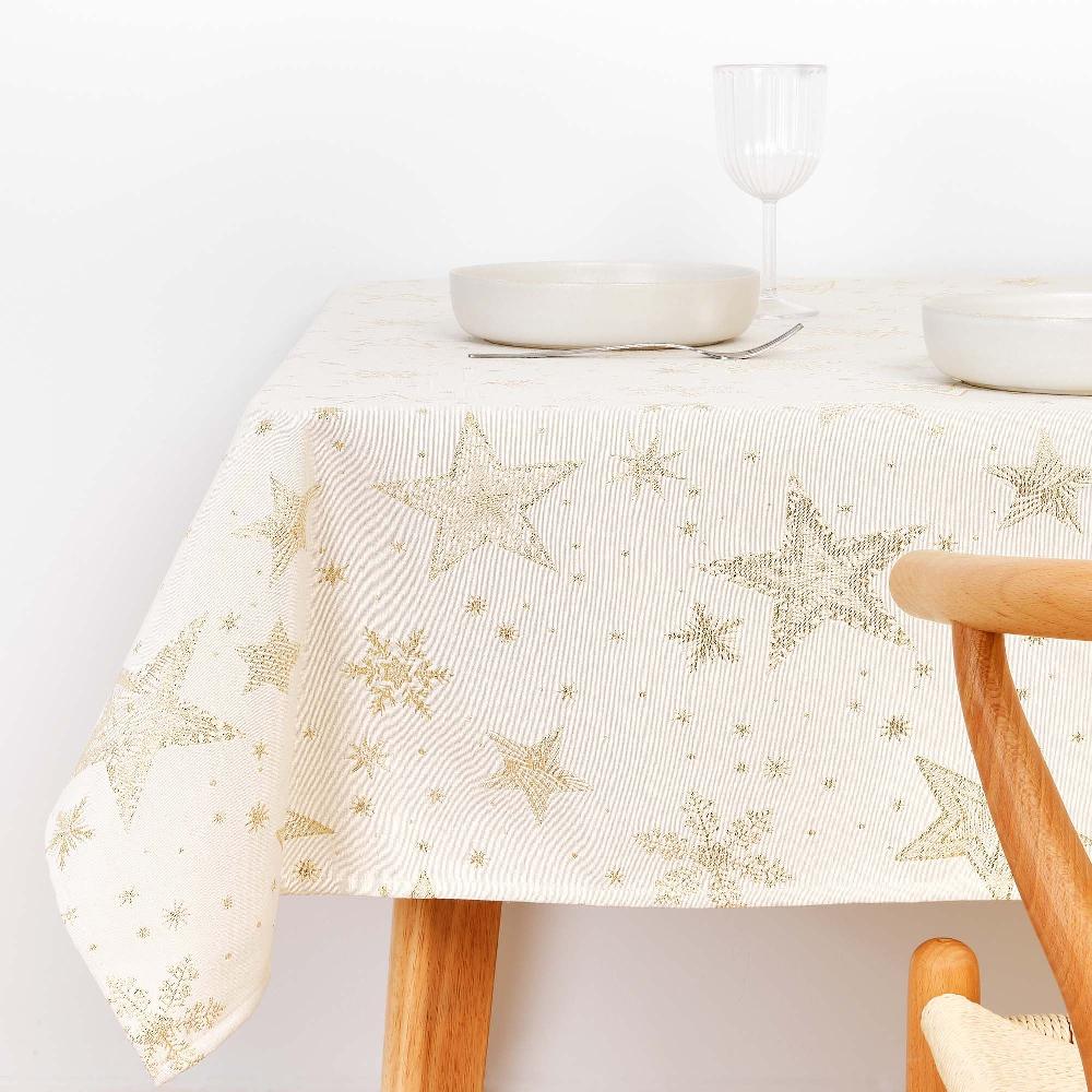 ripshop Mantel tacto tela jacquard 31114A Natural Oro Lurex – Ripshop