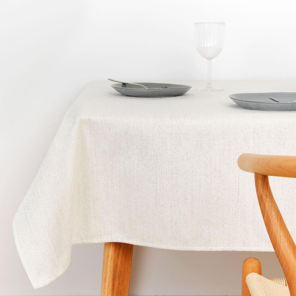ripshop Mantel tacto tela jacquard R17948 Natural Plata Lurex – Ripshop