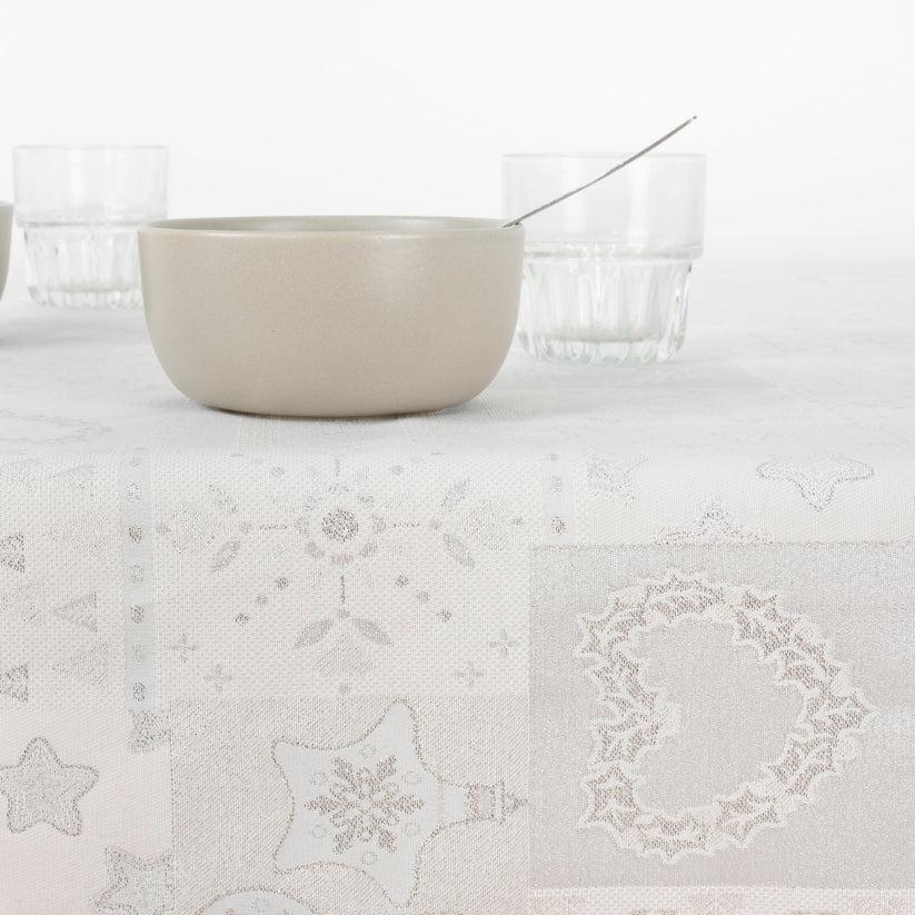 ripshop Mantel tacto tela jacquard R22120 Natural Plata Lurex – Ripshop Tienda