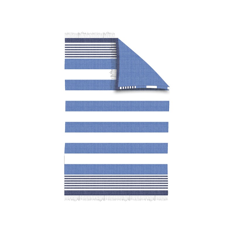 secaneta PAREO-TOALLA 100X150 RAYAS FLECOS LATIKA AZUL