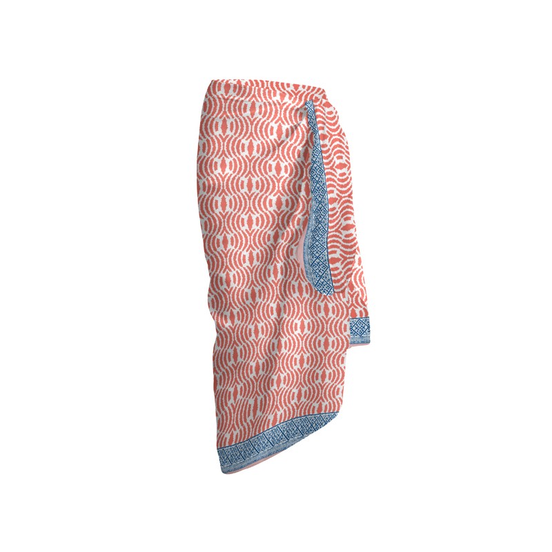 secaneta PAREO VOILE 100X180 100% ALG.ESTAMPADO ORISSA CORAL