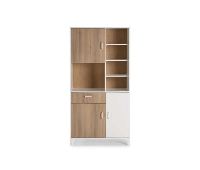 Conforama Buffet de cocina FRESH II. 3 Puertas. DMF. Roble/blanco