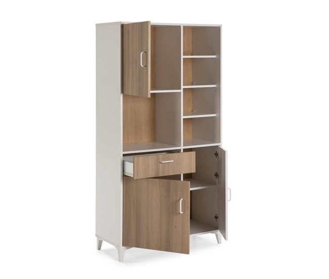 Conforama Buffet de cocina FRESH II. 3 Puertas. DMF. Roble/blanco Última moda