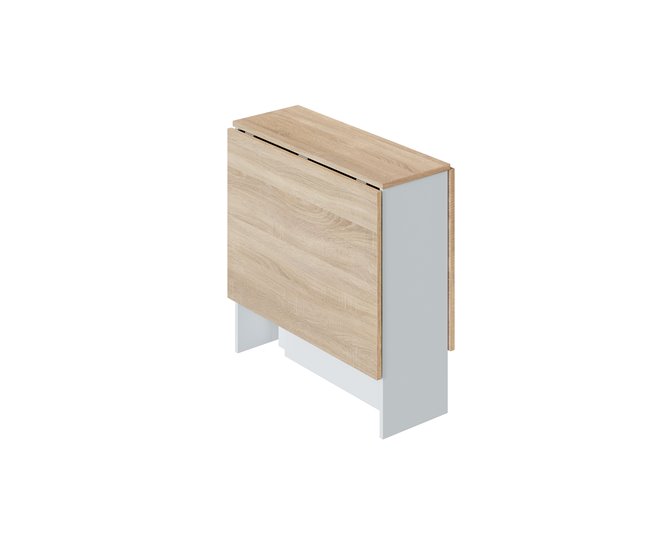 Conforama Mesa de cocina ETNA extensible DM 77x31/140cm natural y blanco Ofertas especiales