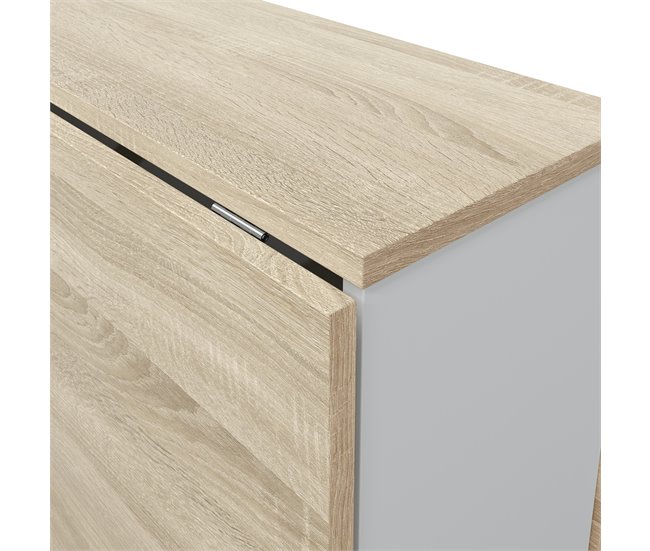 Conforama Mesa de cocina ETNA extensible DM 77x31/140cm natural y blanco Ofertas especiales