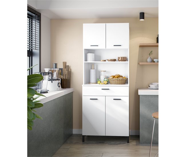 Conforama Buffet de cocina 4P CONFO BASIC blanco Grandes ahorros