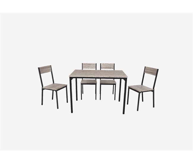 Conforama Conjunto CAFFE mesa fija y 4 sillas de cocina Rebajas de fin de temporada