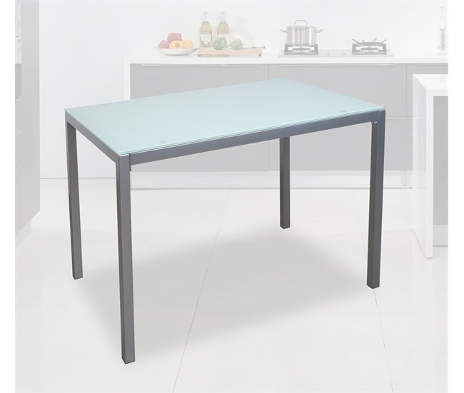 Conforama Mesa de cocina cristal II fija blanca Devoluciones gratuitas