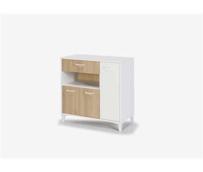 Conforama Mueble Microondas FRESH DMF 2 Puertas roble y blanco 2025