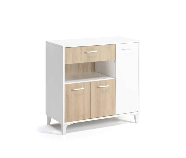 Conforama Mueble Microondas FRESH DMF 2 Puertas roble y blanco 2025