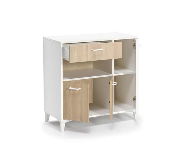 Conforama Mueble Microondas FRESH DMF 2 Puertas roble y blanco 2025