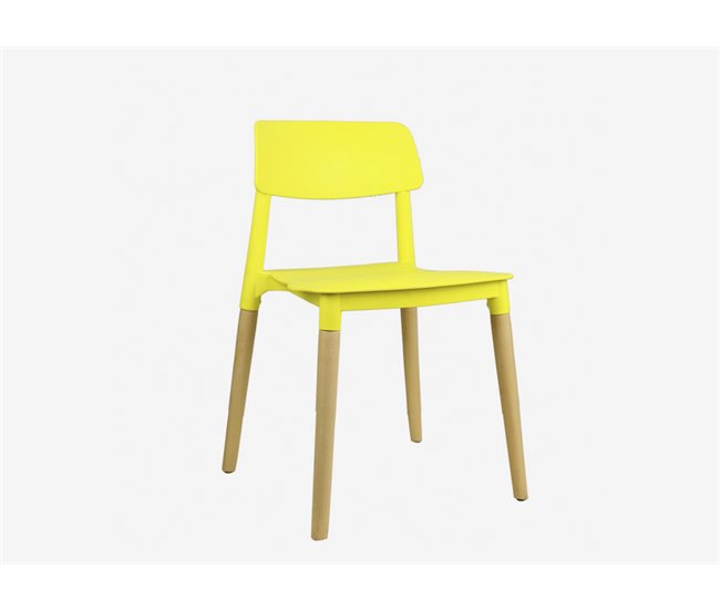 Conforama Silla de cocina fija AGATA Amarilla Outlet online