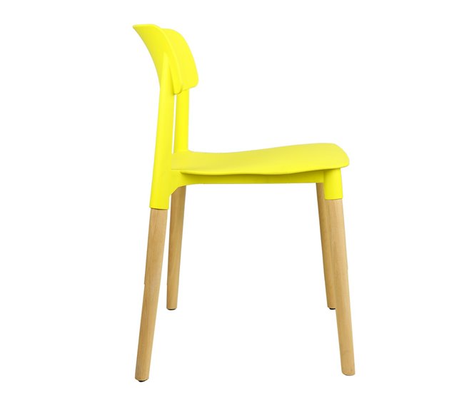 Conforama Silla de cocina fija AGATA Amarilla Outlet online
