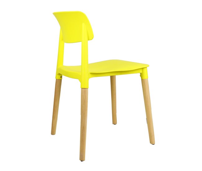Conforama Silla de cocina fija AGATA Amarilla Outlet online