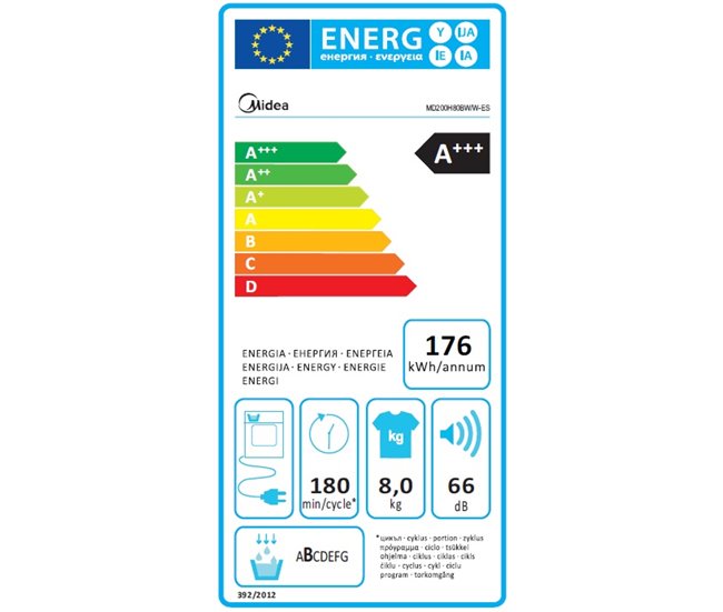 Conforama Secadora bomba de calor 8kg color blanco MIDEA MD200H80BW/W-ES Descuentos del mes