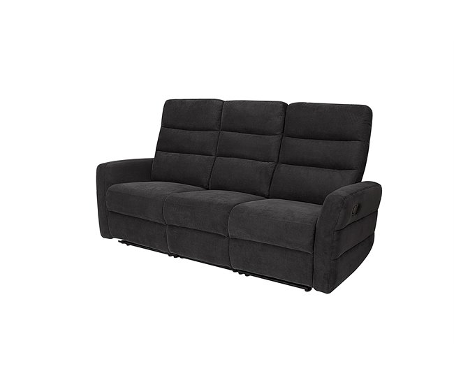 Conforama Sofá 3 plazas relax manual ZEUS color gris Devoluciones gratuitas
