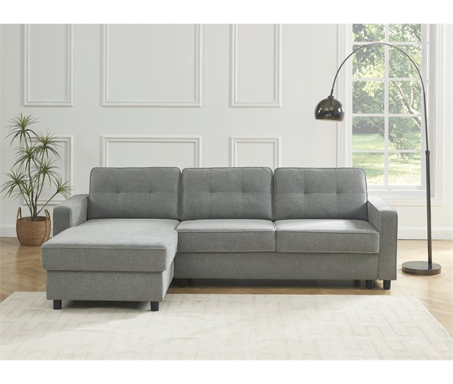 Conforama Chaise longue CIAN reversible gris En línea