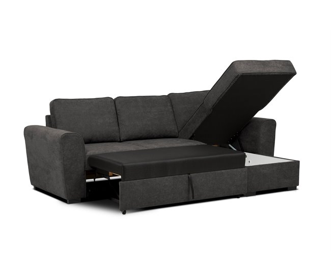 Conforama Chaise longue reversible con cama ASTON color antracita Outlet