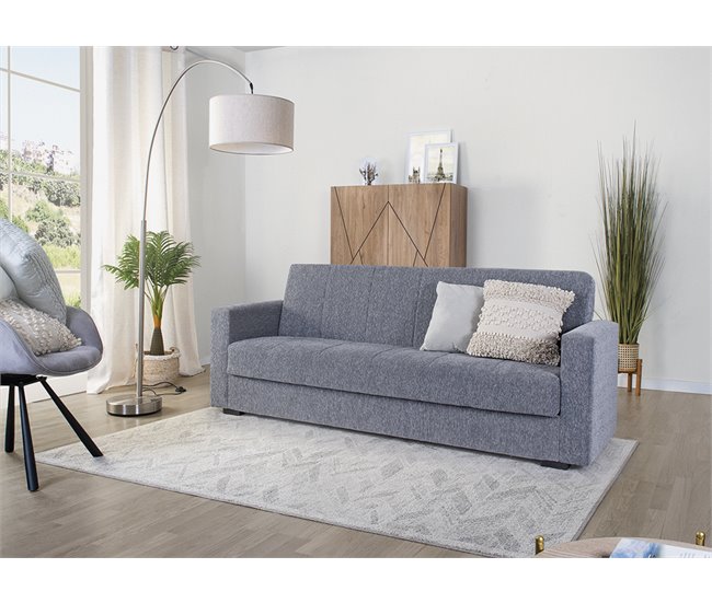 Conforama Sofá cama de tela NORA color gris Outlet online