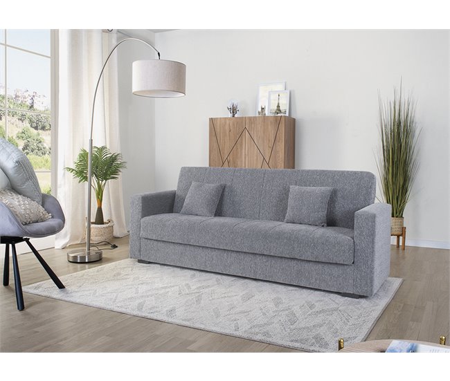 Conforama Sofá cama de tela NORA color gris Outlet online