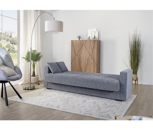 Conforama Sofá cama de tela NORA color gris Outlet online