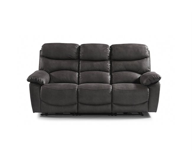 Conforama Sofá relax motorizado 3 plazas microfibra ESPRIT color marrón