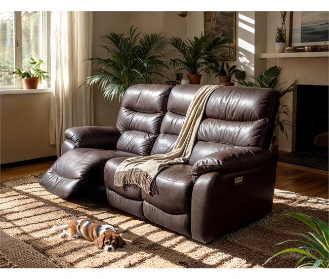 Conforama Sofá relax motorizado 3 plazas microfibra ESPRIT color marrón Ofertas