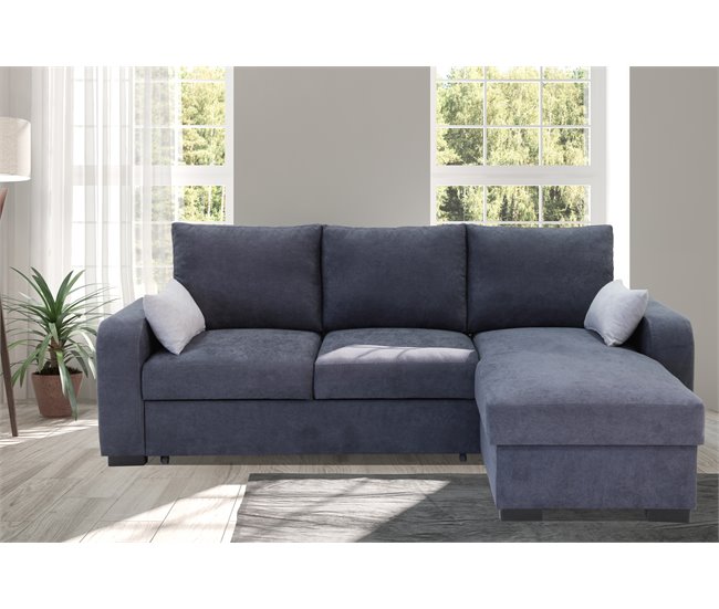 Conforama Chaise longue reversible con cama BROADWAY color gris oscuro Venta caliente