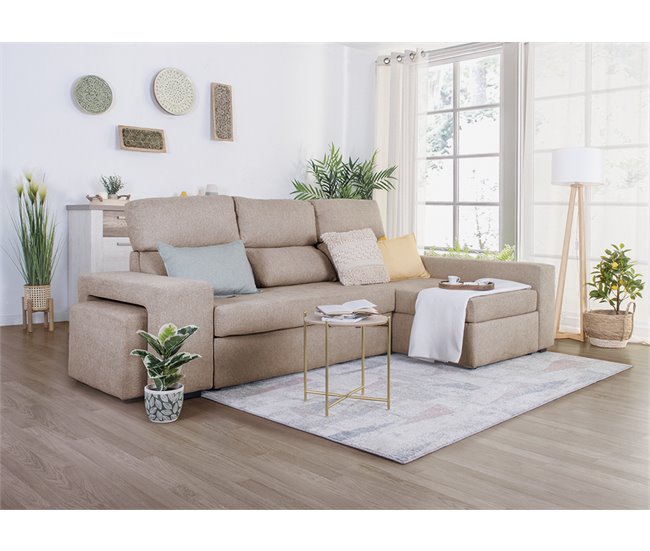 Conforama Chaise longue CIRO reversible color beige En oferta