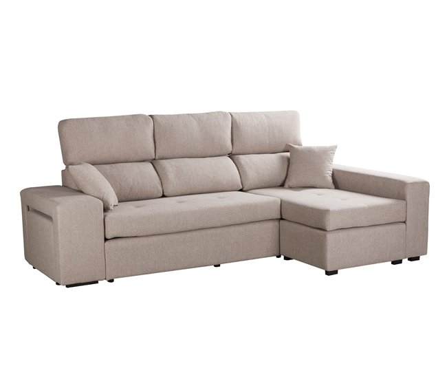 Conforama Chaise longue CIRO reversible color beige En oferta