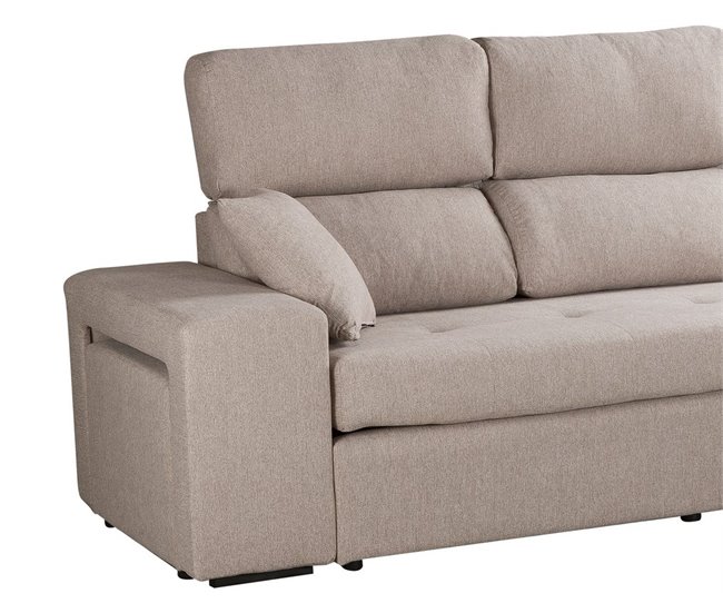 Conforama Chaise longue CIRO reversible color beige En oferta