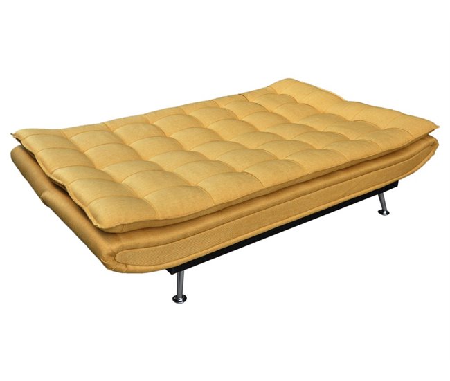 Conforama Sofá cama de tela WILLEM amarillo Rebajas de fábrica