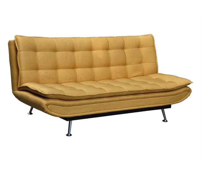 Conforama Sofá cama de tela WILLEM amarillo Rebajas de fábrica