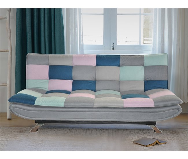 Conforama Sofá cama de tela MARIE estampado multicolor Los más vendidos