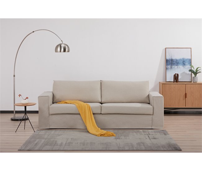 Conforama Sofá fijo JUNO 3 plazas color beige Ventas relámpago