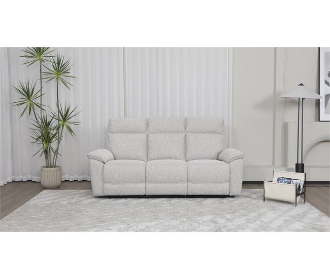 Conforama Sofá ALOISE 3 plazas relax manual beige Mejor oferta