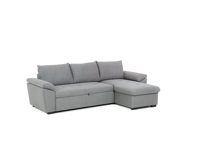 Conforama Chaise longue con cama reversible color gris ANTON Rebajas online