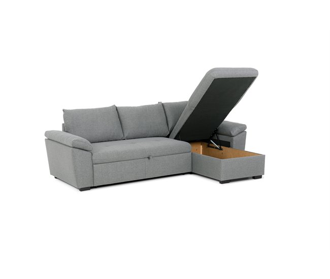 Conforama Chaise longue con cama reversible color gris ANTON Rebajas online