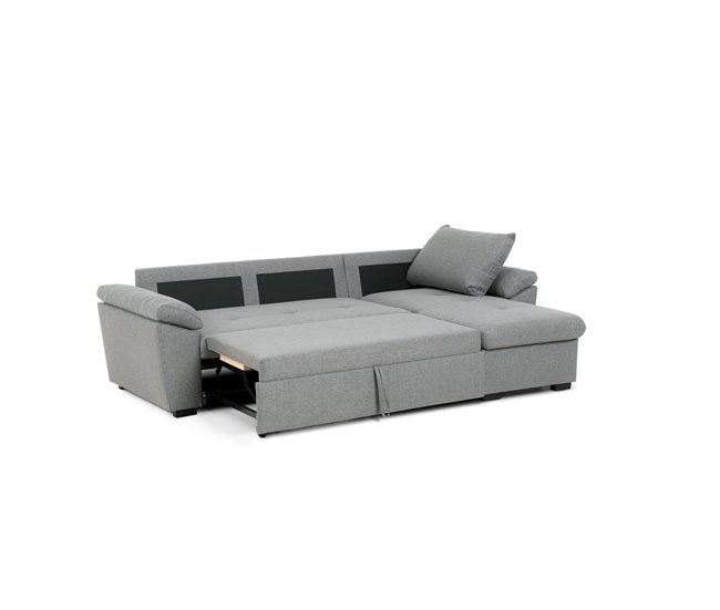 Conforama Chaise longue con cama reversible color gris ANTON Rebajas online