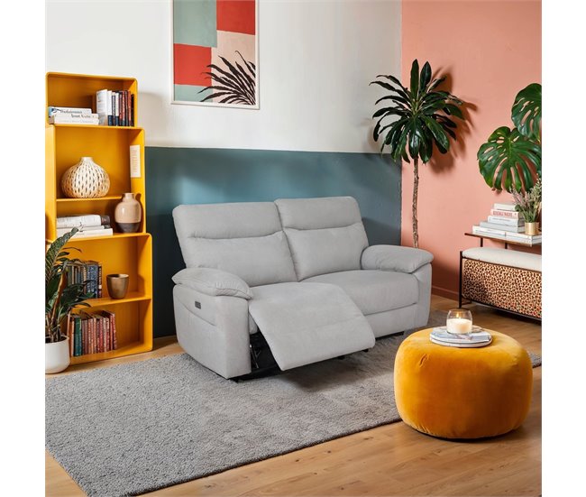 Conforama Sofá BREE 3 plazas relax eléctrico gris claro Rebajas top